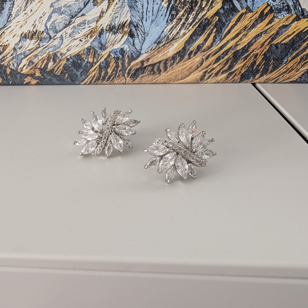 Elegant Silver Leaf Earrings